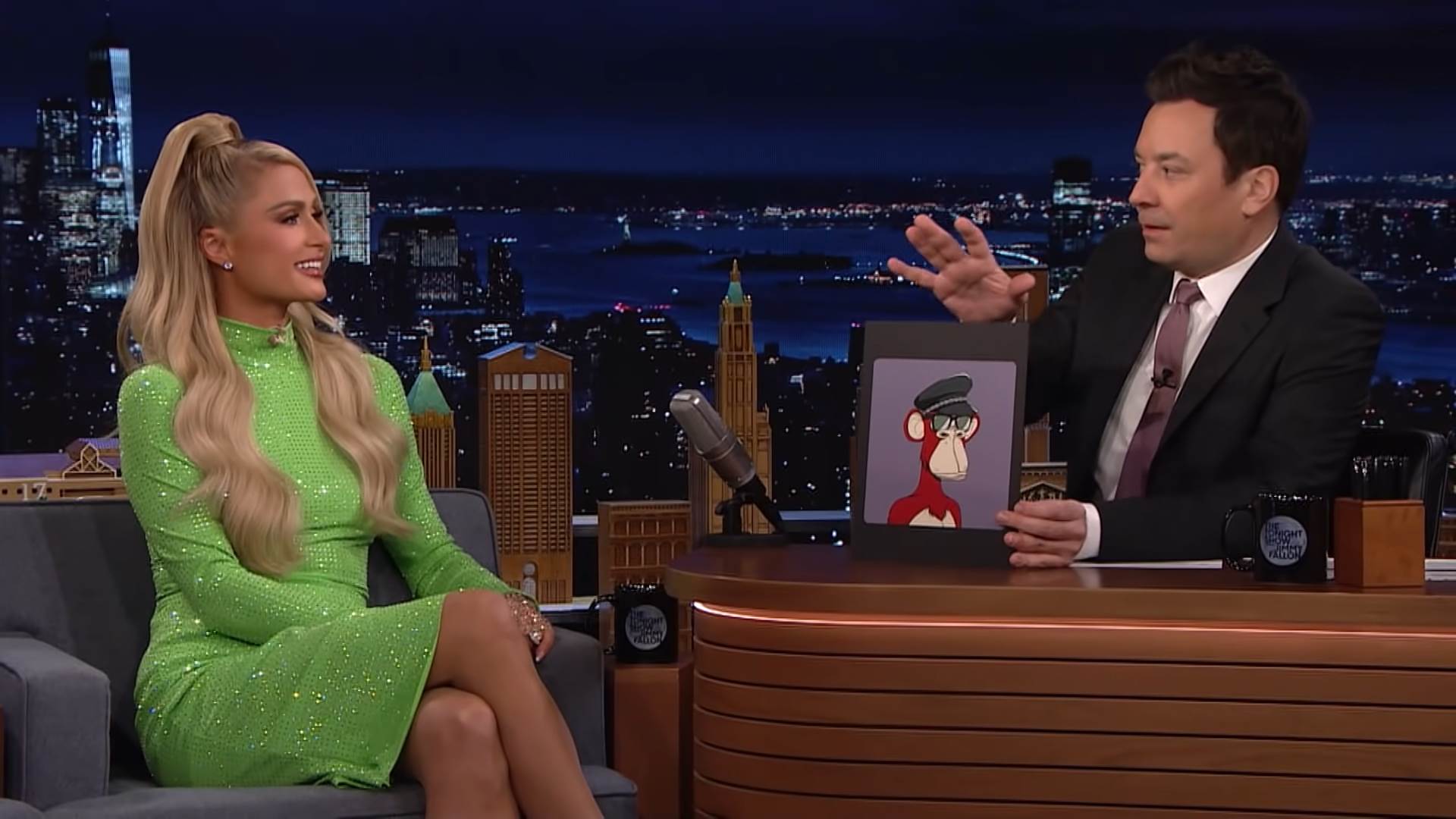  Paris Hilton Surprises Tonight Show Audience Members By Giving Them Their Own NFTs _ Tonight Show 4-35 screenshot.jpg - YouTube / The Tonight Show Starring Jimmy Fallon 