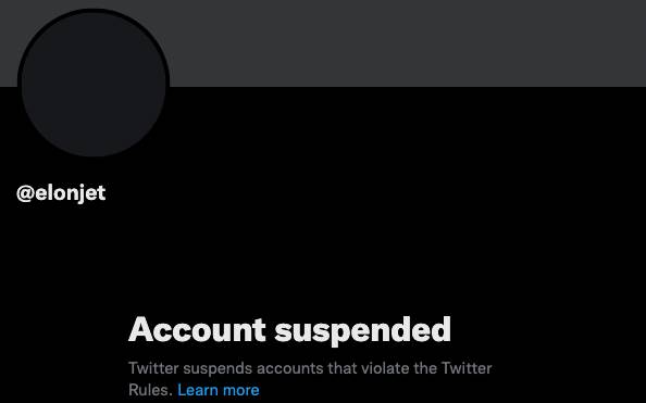 ElonJet nalog suspendovan ElonJet nalog suspendovan