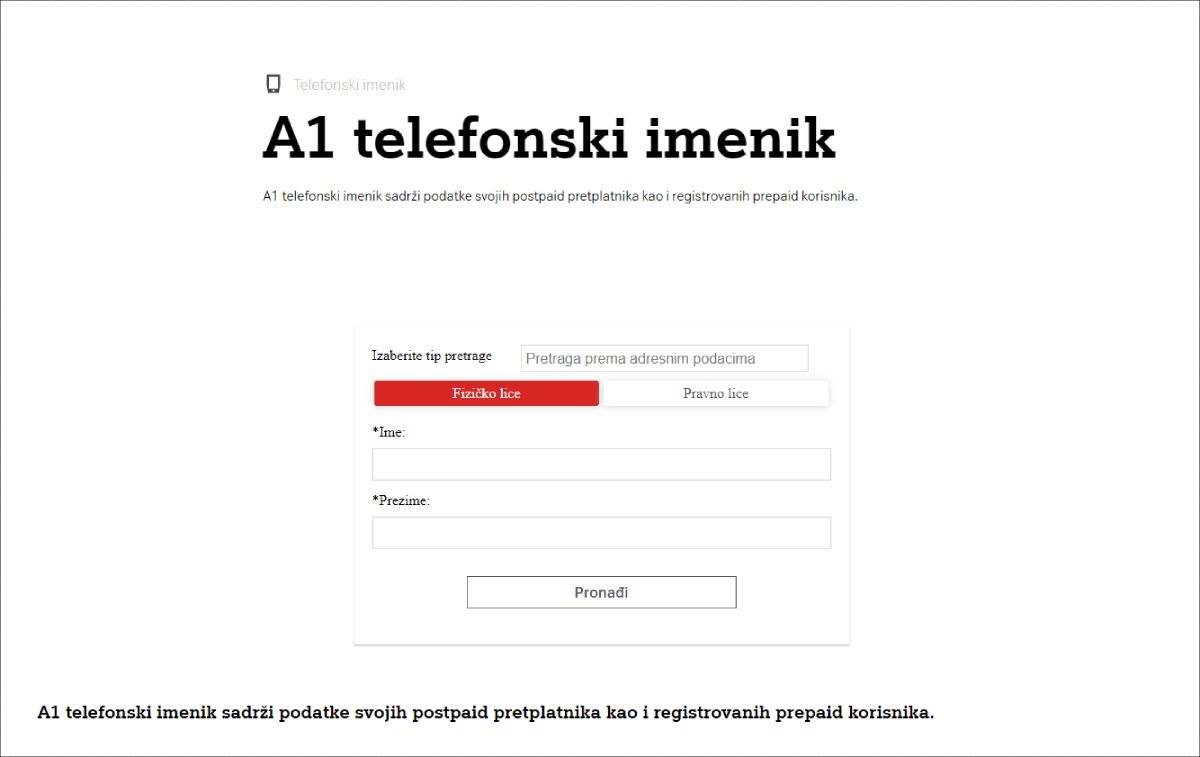 A1 imenik A1 imenik