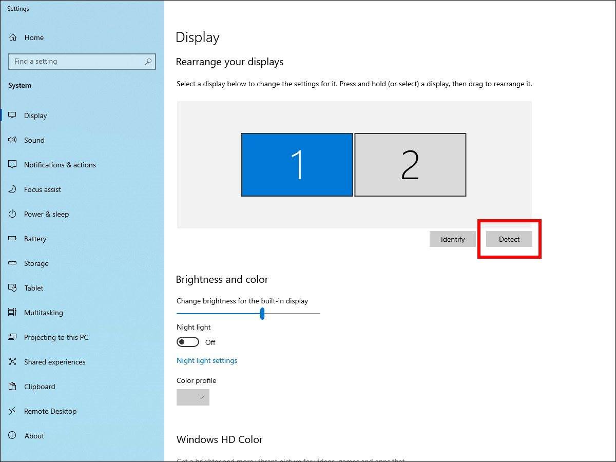 Detect dugme   Detect dugme