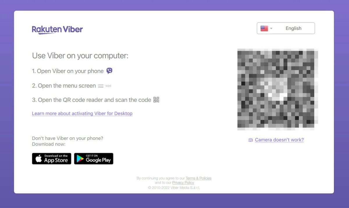 Viber prozor sa QR kodom Viber prozor sa QR kodom