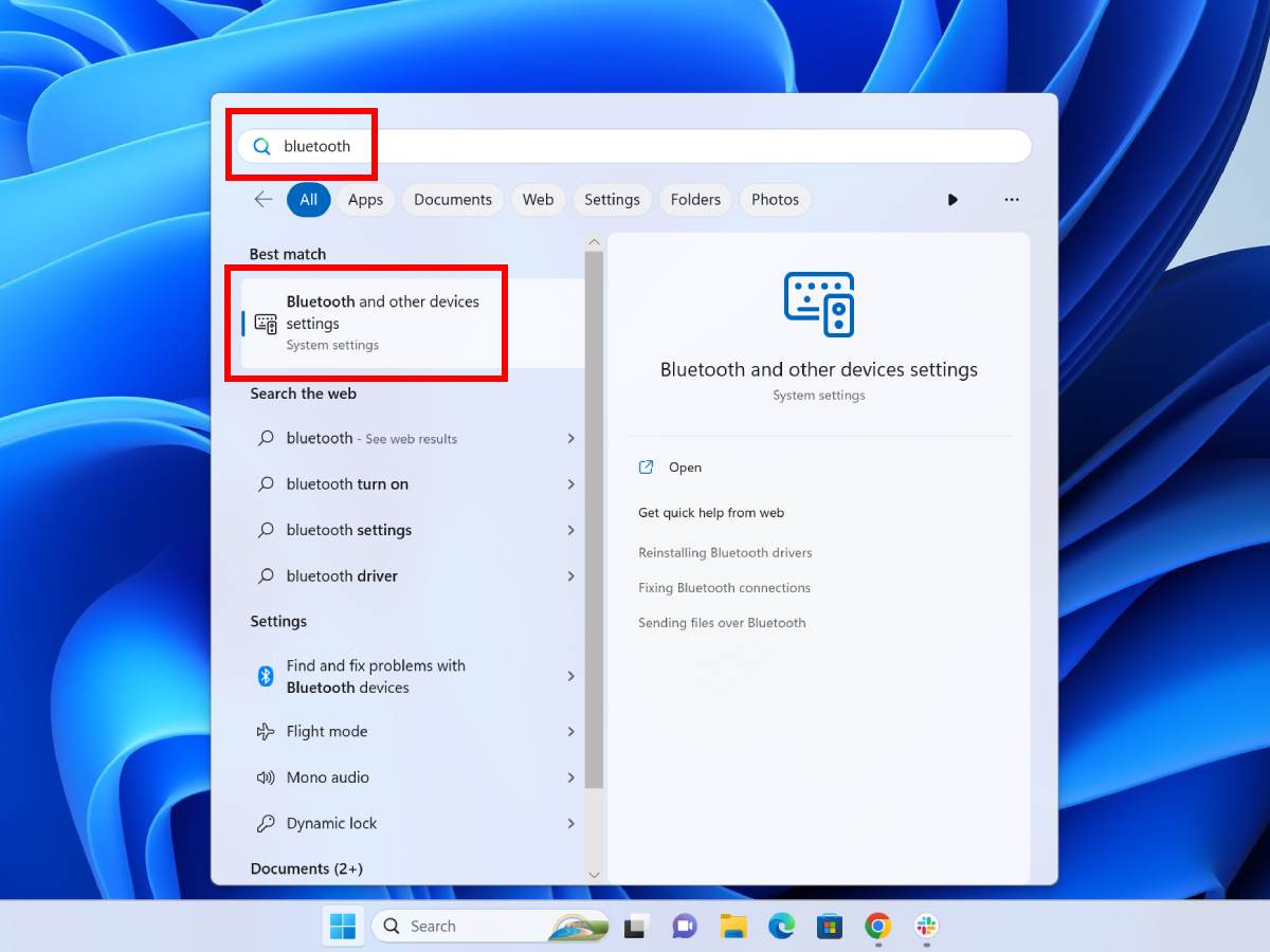 bluetooth and other devices settings bluetooth and other devices settings