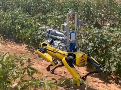 Robot pas Spot _ bacač plamena _ Foto YouTube New Scientist.jpg  Robot pas Spot _ bacač plamena _ Foto YouTube New Scientist.jpg