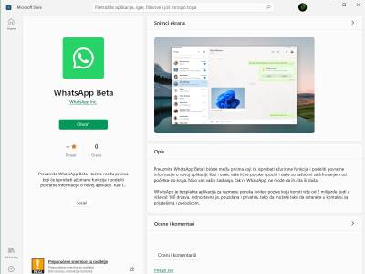 WhatsApp Beta za Windows 